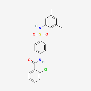 molecular formula C21H19ClN2O3S B3985940 2-chloro-N-(4-{[(3,5-dimethylphenyl)amino]sulfonyl}phenyl)benzamide 