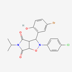 3-(5-bromo-2-hydroxyphenyl)-2-(4-chlorophenyl)-5-propan-2-yl-3a,6a-dihydro-3H-pyrrolo[3,4-d][1,2]oxazole-4,6-dione