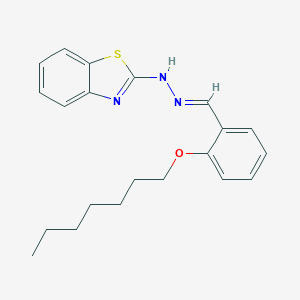 molecular formula C21H25N3OS B398595 2-(Heptyloxy)benzaldehyde 1,3-benzothiazol-2-ylhydrazone 