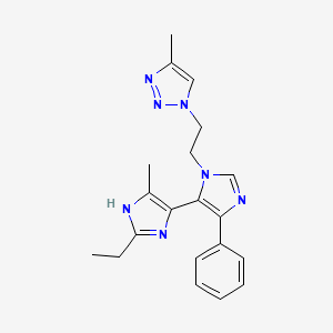 molecular formula C20H23N7 B3985950 2-ethyl-5-methyl-3'-[2-(4-methyl-1H-1,2,3-triazol-1-yl)ethyl]-5'-phenyl-3H,3'H-4,4'-biimidazole 