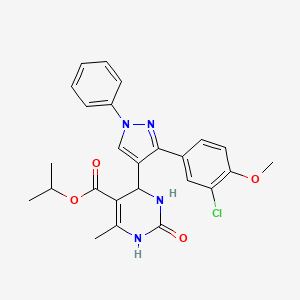 molecular formula C25H25ClN4O4 B3985981 isopropyl 4-[3-(3-chloro-4-methoxyphenyl)-1-phenyl-1H-pyrazol-4-yl]-6-methyl-2-oxo-1,2,3,4-tetrahydro-5-pyrimidinecarboxylate 