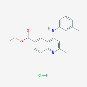 molecular formula C20H21ClN2O2 B3985992 ethyl 2-methyl-4-[(3-methylphenyl)amino]-6-quinolinecarboxylate hydrochloride 