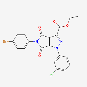 ethyl 5-(4-bromophenyl)-1-(3-chlorophenyl)-4,6-dioxo-1,3a,4,5,6,6a-hexahydropyrrolo[3,4-c]pyrazole-3-carboxylate