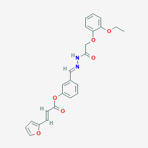 molecular formula C24H22N2O6 B398602 3-{2-[(2-Ethoxyphenoxy)acetyl]carbohydrazonoyl}phenyl 3-(2-furyl)acrylate 