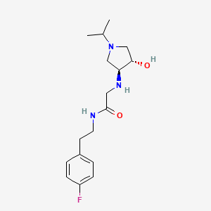 molecular formula C17H26FN3O2 B3986065 N-[2-(4-fluorophenyl)ethyl]-2-{[(3S*,4S*)-4-hydroxy-1-isopropylpyrrolidin-3-yl]amino}acetamide 