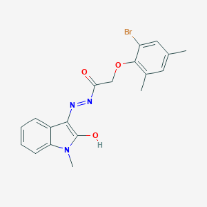 molecular formula C19H18BrN3O3 B398608 2-(2-bromo-4,6-dimethylphenoxy)-N'-(1-methyl-2-oxo-1,2-dihydro-3H-indol-3-ylidene)acetohydrazide 