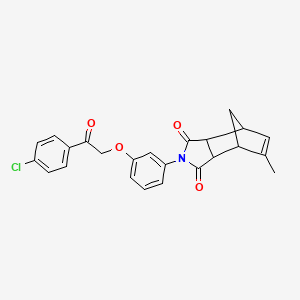 4-{3-[2-(4-chlorophenyl)-2-oxoethoxy]phenyl}-8-methyl-4-azatricyclo[5.2.1.0~2,6~]dec-8-ene-3,5-dione