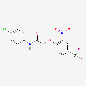 molecular formula C15H10ClF3N2O4 B3986101 N-(4-chlorophenyl)-2-[2-nitro-4-(trifluoromethyl)phenoxy]acetamide 