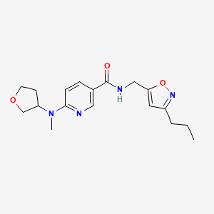 molecular formula C18H24N4O3 B3986117 6-[methyl(tetrahydro-3-furanyl)amino]-N-[(3-propyl-5-isoxazolyl)methyl]nicotinamide 