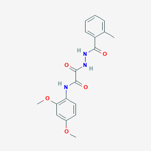molecular formula C18H19N3O5 B398614 N-(2,4-dimethoxyphenyl)-2-[2-(2-methylbenzoyl)hydrazino]-2-oxoacetamide 