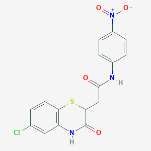 2-(6-chloro-3-oxo-3,4-dihydro-2H-1,4-benzothiazin-2-yl)-N-(4-nitrophenyl)acetamide