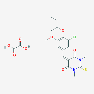 molecular formula C20H23ClN2O8S B3986167 5-(4-sec-butoxy-3-chloro-5-methoxybenzylidene)-1,3-dimethyl-2-thioxodihydro-4,6(1H,5H)-pyrimidinedione oxalate 