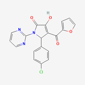 5-(4-chlorophenyl)-4-(2-furoyl)-3-hydroxy-1-(2-pyrimidinyl)-1,5-dihydro-2H-pyrrol-2-one