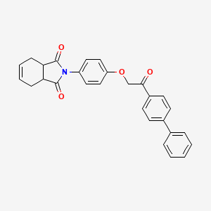 molecular formula C28H23NO4 B3986189 2-{4-[2-(4-biphenylyl)-2-oxoethoxy]phenyl}-3a,4,7,7a-tetrahydro-1H-isoindole-1,3(2H)-dione 