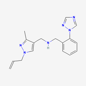 molecular formula C17H20N6 B3986202 1-(1-allyl-3-methyl-1H-pyrazol-4-yl)-N-[2-(1H-1,2,4-triazol-1-yl)benzyl]methanamine 