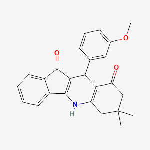 molecular formula C25H23NO3 B3986223 10-(3-methoxyphenyl)-7,7-dimethyl-6,7,8,10-tetrahydro-5H-indeno[1,2-b]quinoline-9,11-dione 