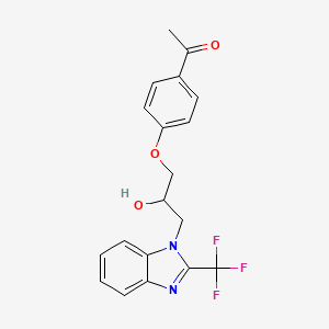 1-(4-{2-hydroxy-3-[2-(trifluoromethyl)-1H-benzimidazol-1-yl]propoxy}phenyl)ethanone