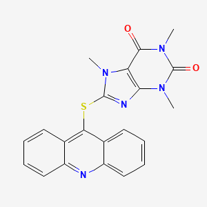 molecular formula C21H17N5O2S B3986231 8-(9-acridinylthio)-1,3,7-trimethyl-3,7-dihydro-1H-purine-2,6-dione 