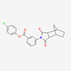 molecular formula C22H18ClNO4 B3986262 4-chlorophenyl 3-(3,5-dioxo-4-azatricyclo[5.2.1.0~2,6~]dec-4-yl)benzoate 