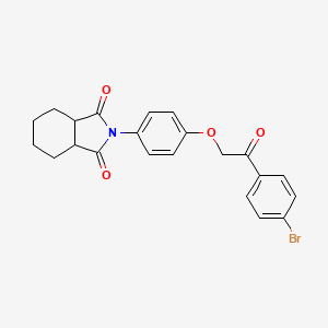 molecular formula C22H20BrNO4 B3986266 2-{4-[2-(4-bromophenyl)-2-oxoethoxy]phenyl}hexahydro-1H-isoindole-1,3(2H)-dione 