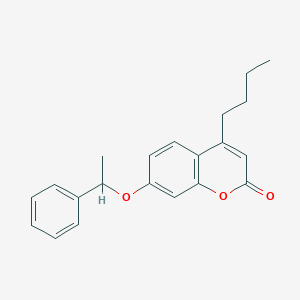 molecular formula C21H22O3 B3986286 4-butyl-7-(1-phenylethoxy)-2H-chromen-2-one 