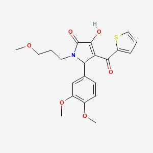 molecular formula C21H23NO6S B3986289 5-(3,4-dimethoxyphenyl)-3-hydroxy-1-(3-methoxypropyl)-4-(2-thienylcarbonyl)-1,5-dihydro-2H-pyrrol-2-one 