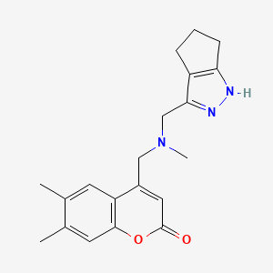 6,7-dimethyl-4-{[methyl(2,4,5,6-tetrahydrocyclopenta[c]pyrazol-3-ylmethyl)amino]methyl}-2H-chromen-2-one