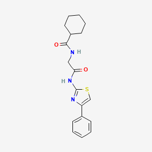 N-{2-oxo-2-[(4-phenyl-1,3-thiazol-2-yl)amino]ethyl}cyclohexanecarboxamide