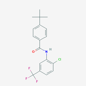 molecular formula C18H17ClF3NO B398631 4-tert-butyl-N-[2-chloro-5-(trifluoromethyl)phenyl]benzamide 