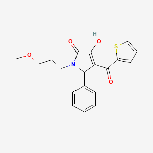 molecular formula C19H19NO4S B3986310 3-hydroxy-1-(3-methoxypropyl)-5-phenyl-4-(2-thienylcarbonyl)-1,5-dihydro-2H-pyrrol-2-one 