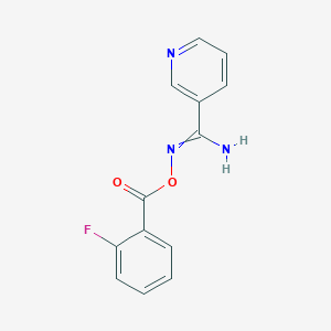 molecular formula C13H10FN3O2 B398632 [[Amino(pyridin-3-yl)methylidene]amino] 2-fluorobenzoate CAS No. 5928-71-2