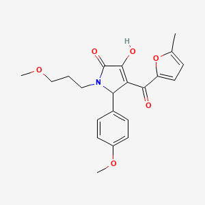 molecular formula C21H23NO6 B3986321 3-hydroxy-5-(4-methoxyphenyl)-1-(3-methoxypropyl)-4-(5-methyl-2-furoyl)-1,5-dihydro-2H-pyrrol-2-one 