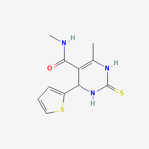 molecular formula C11H13N3OS2 B3986336 N,6-dimethyl-4-(2-thienyl)-2-thioxo-1,2,3,4-tetrahydro-5-pyrimidinecarboxamide 