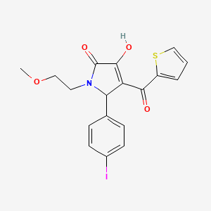 3-hydroxy-5-(4-iodophenyl)-1-(2-methoxyethyl)-4-(2-thienylcarbonyl)-1,5-dihydro-2H-pyrrol-2-one