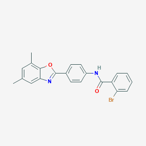 molecular formula C22H17BrN2O2 B398635 2-bromo-N-[4-(5,7-dimethyl-1,3-benzoxazol-2-yl)phenyl]benzamide 