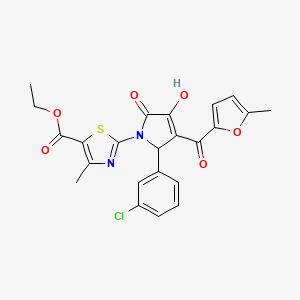 molecular formula C23H19ClN2O6S B3986366 ethyl 2-[2-(3-chlorophenyl)-4-hydroxy-3-(5-methyl-2-furoyl)-5-oxo-2,5-dihydro-1H-pyrrol-1-yl]-4-methyl-1,3-thiazole-5-carboxylate 