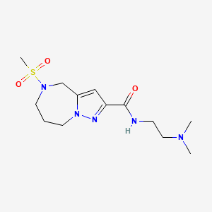 molecular formula C13H23N5O3S B3986375 N-[2-(dimethylamino)ethyl]-5-(methylsulfonyl)-5,6,7,8-tetrahydro-4H-pyrazolo[1,5-a][1,4]diazepine-2-carboxamide 