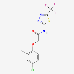 molecular formula C12H9ClF3N3O2S B3986377 2-(4-chloro-2-methylphenoxy)-N-[5-(trifluoromethyl)-1,3,4-thiadiazol-2-yl]acetamide 