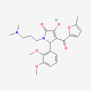 molecular formula C23H28N2O6 B3986383 5-(2,3-dimethoxyphenyl)-1-[3-(dimethylamino)propyl]-3-hydroxy-4-(5-methyl-2-furoyl)-1,5-dihydro-2H-pyrrol-2-one 