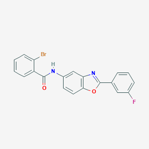 molecular formula C20H12BrFN2O2 B398641 2-Bromo-N-[2-(3-fluorophenyl)-1,3-benzoxazol-5-yl]benzamide 