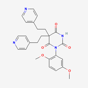 molecular formula C26H26N4O5 B3986452 1-(2,5-dimethoxyphenyl)-5,5-bis[2-(4-pyridinyl)ethyl]-2,4,6(1H,3H,5H)-pyrimidinetrione 