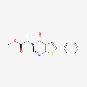 molecular formula C16H14N2O3S B3986455 methyl 2-(4-oxo-6-phenylthieno[2,3-d]pyrimidin-3(4H)-yl)propanoate 