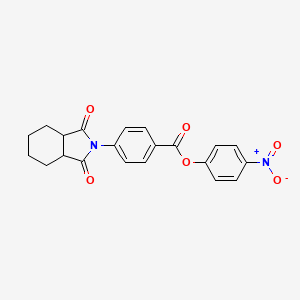 molecular formula C21H18N2O6 B3986460 4-nitrophenyl 4-(1,3-dioxooctahydro-2H-isoindol-2-yl)benzoate 