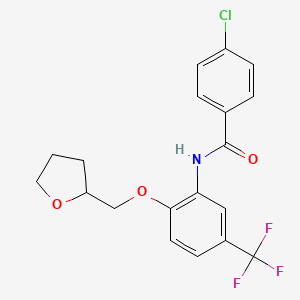 4-chloro-N-[2-(tetrahydro-2-furanylmethoxy)-5-(trifluoromethyl)phenyl]benzamide