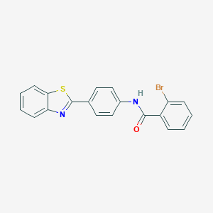 molecular formula C20H13BrN2OS B398649 N-[4-(1,3-Benzothiazol-2-yl)phenyl]-2-bromobenzamide 