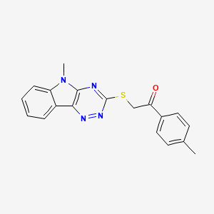 1-(4-methylphenyl)-2-[(5-methyl-5H-[1,2,4]triazino[5,6-b]indol-3-yl)thio]ethanone