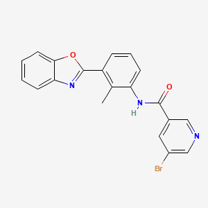 molecular formula C20H14BrN3O2 B3986549 N-[3-(1,3-benzoxazol-2-yl)-2-methylphenyl]-5-bromonicotinamide 