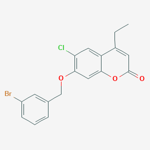 molecular formula C18H14BrClO3 B3986624 7-[(3-bromobenzyl)oxy]-6-chloro-4-ethyl-2H-chromen-2-one 