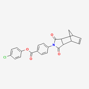 molecular formula C22H16ClNO4 B3986635 4-chlorophenyl 4-(3,5-dioxo-4-azatricyclo[5.2.1.0~2,6~]dec-8-en-4-yl)benzoate 