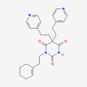 molecular formula C26H30N4O3 B3986651 1-[2-(1-cyclohexen-1-yl)ethyl]-5,5-bis[2-(4-pyridinyl)ethyl]-2,4,6(1H,3H,5H)-pyrimidinetrione 